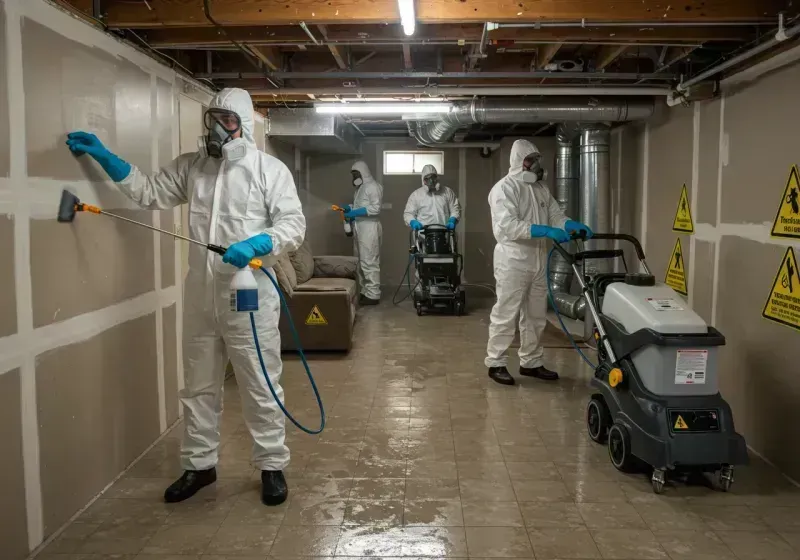 Basement Moisture Removal and Structural Drying process in Gorham, ME